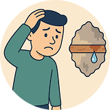 Persona preocupada por la filtración de agua